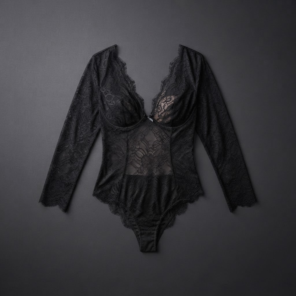 Lace Teddy with Open Back